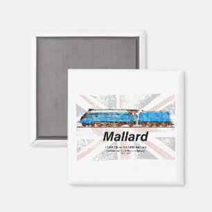 LNER Class A4 Mallard locomotive profile with flag Magnet