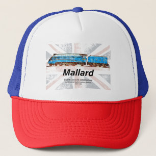 LNER Class A4 Mallard locomotive profile with flag Trucker Hat