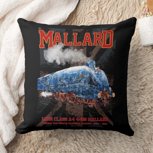 LNER Class A4 Mallard locomotive Union Jack flag Cushion (Blanket)