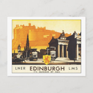 LNER Edinburgh LMS It's Quicker by Rail Postcard