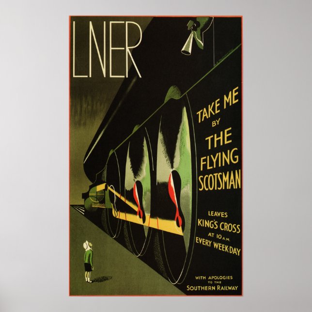 LNER Flying Scotsman Train Vintage Railway Poster (Front)