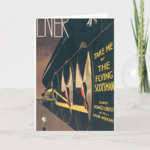 LNER The Flying Scotsman Vintage Travel Poster Card