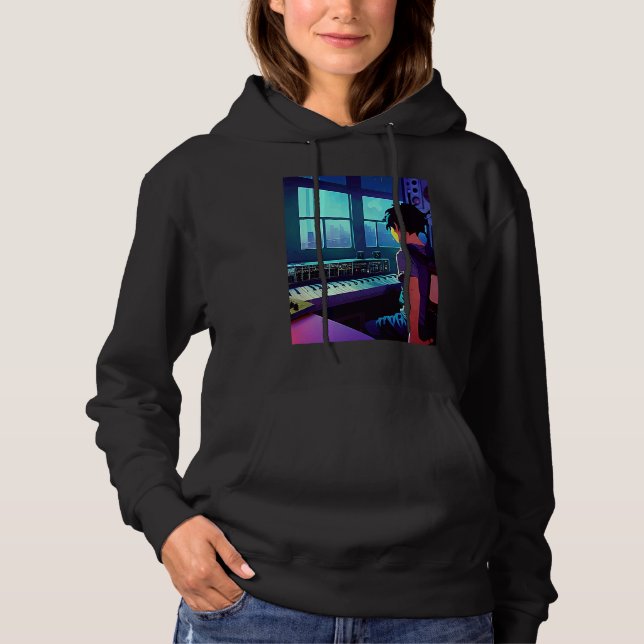 Lo fi hip hop chillhop chill beats aesthetics  101 hoodie (Front)