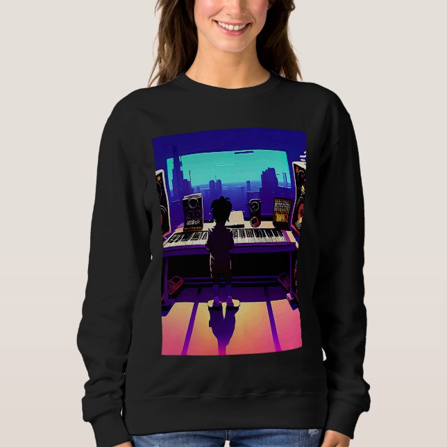 Lo fi hip hop chillhop chill beats aesthetics  106 sweatshirt (Front)