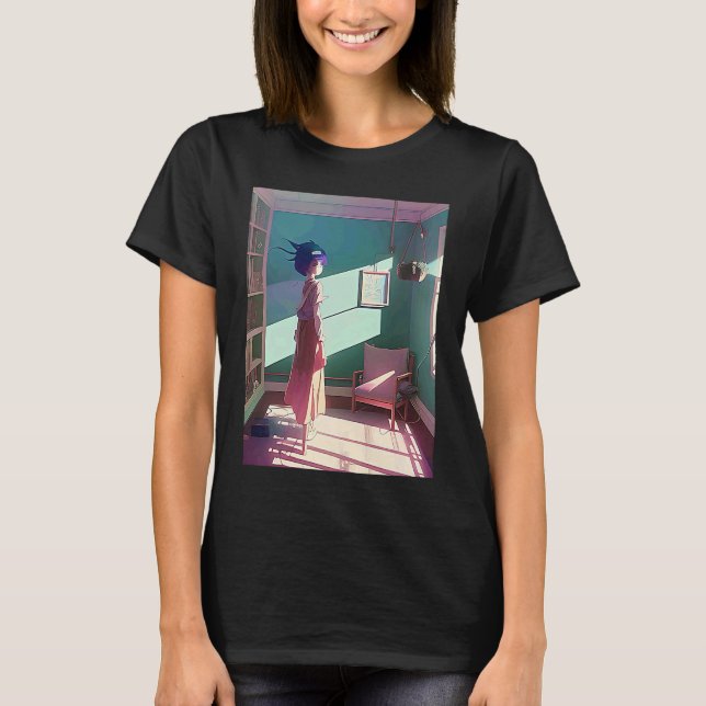 Lo fi hip hop chillhop chill beats aesthetics  142 T-Shirt (Front)