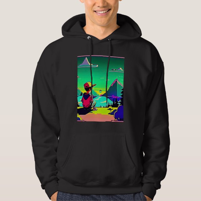 Lo fi hip hop chillhop chill beats lofi aesthetics hoodie (Front)