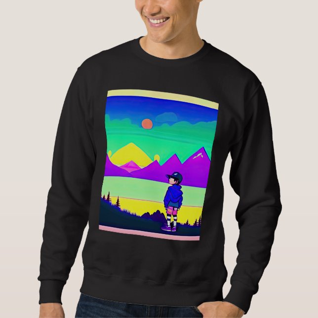 Lo fi hip hop chillhop chill beats lofi aesthetics sweatshirt (Front)