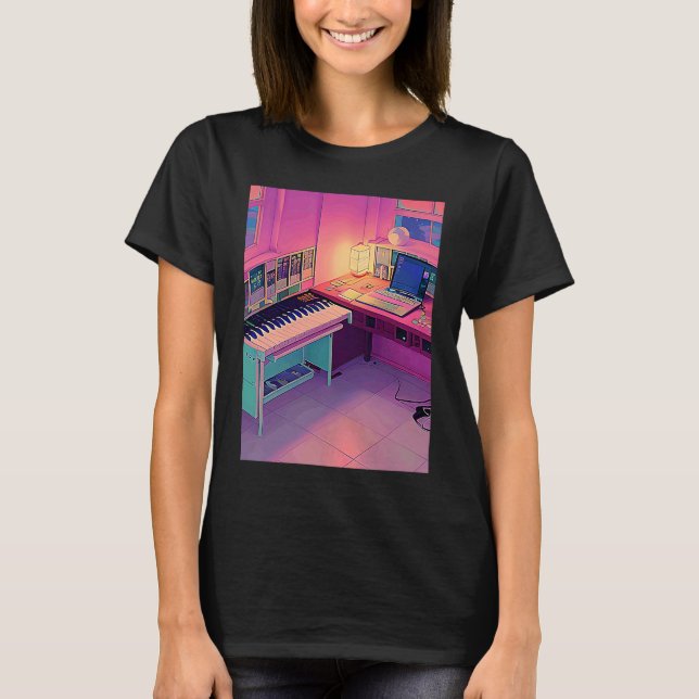 Lo fi hip hop chillhop chill beats lofi aesthetics T-Shirt (Front)