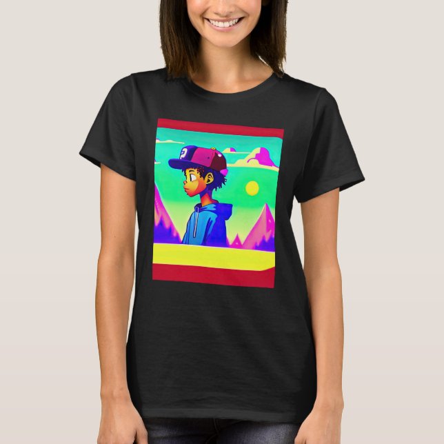 Lo fi hip hop chillhop chill beats lofi aesthetics T-Shirt (Front)