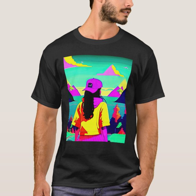 Lo fi hip hop chillhop chill beats lofi aesthetics T-Shirt (Front)