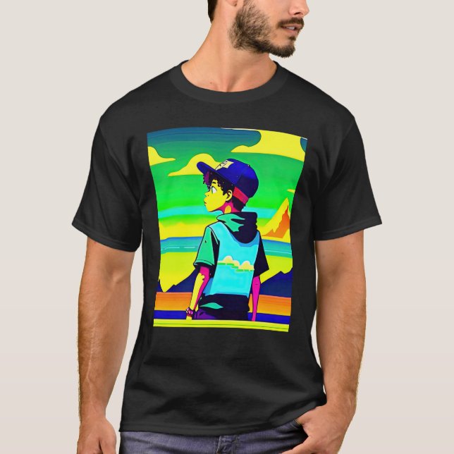 Lo fi hip hop chillhop chill beats lofi aesthetics T-Shirt (Front)