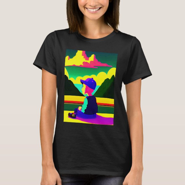 Lo fi hip hop chillhop chill beats lofi aesthetics T-Shirt (Front)