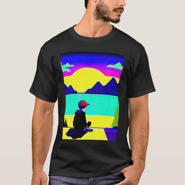 Lo fi hip hop chillhop chill beats lofi aesthetics T-Shirt (Front)