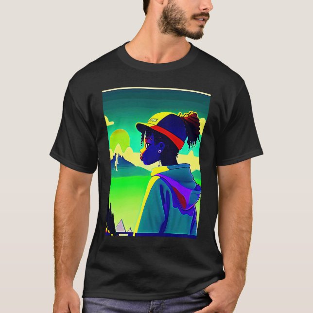 Lo fi hip hop chillhop chill beats lofi aesthetics T-Shirt (Front)