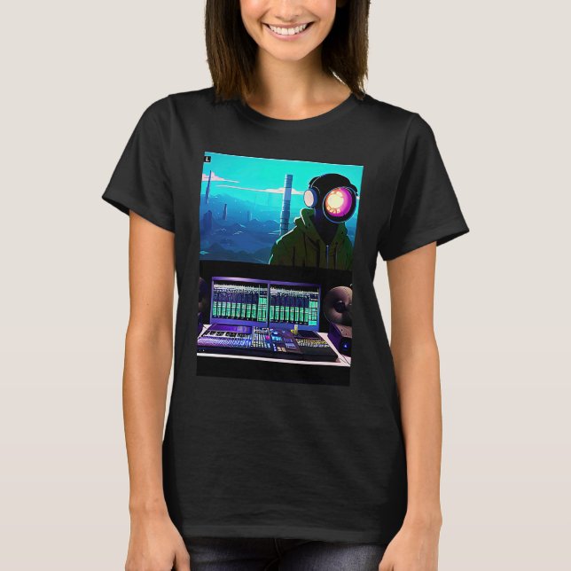Lo fi hip hop chillhop chill beats lofi aesthetics T-Shirt (Front)