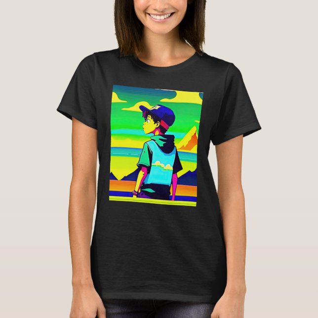 Lo fi hip hop chillhop chill beats lofi aesthetics T-Shirt (Front)