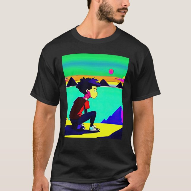 Lo fi hip hop chillhop chill beats lofi aesthetics T-Shirt (Front)