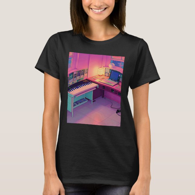 Lo fi hip hop chillhop chill beats lofi aesthetics T-Shirt (Front)