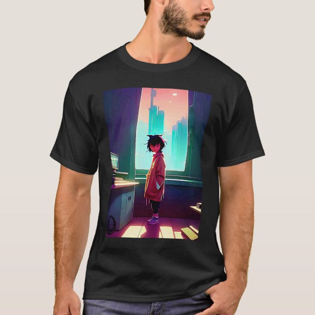 Lo fi hip hop chillhop chill beats lofi aesthetics T-Shirt (Front)