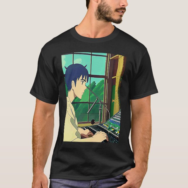 Lo fi hip hop chillhop chill beats lofi aesthetics T-Shirt (Front)