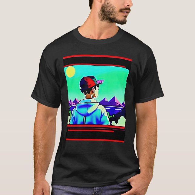 Lo fi hip hop chillhop chill beats lofi aesthetics T-Shirt (Front)