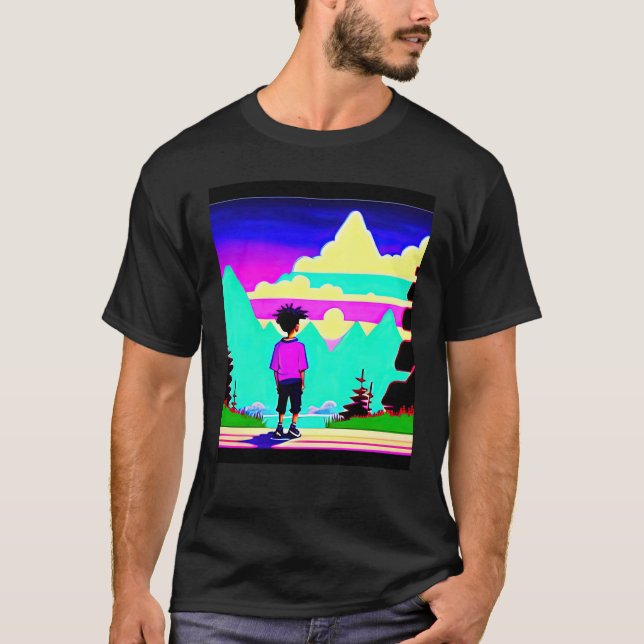 Lo fi hip hop chillhop chill beats lofi aesthetics T-Shirt (Front)