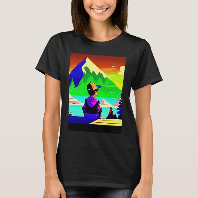 Lo fi hip hop chillhop chill beats lofi aesthetics T-Shirt (Front)