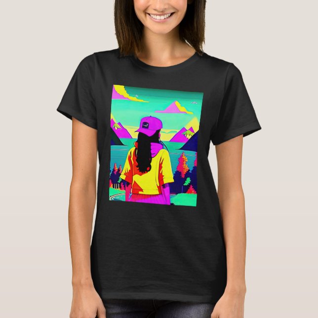 Lo fi hip hop chillhop chill beats lofi aesthetics T-Shirt (Front)