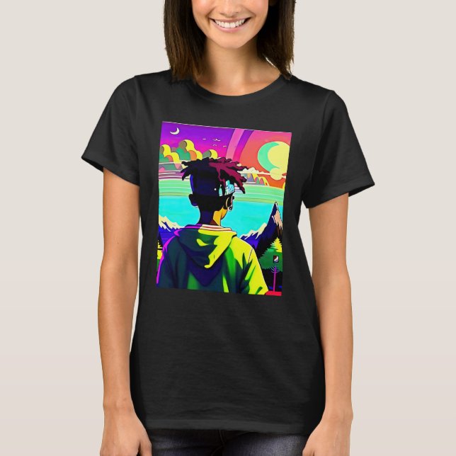 Lo fi hip hop chillhop chill beats lofi aesthetics T-Shirt (Front)
