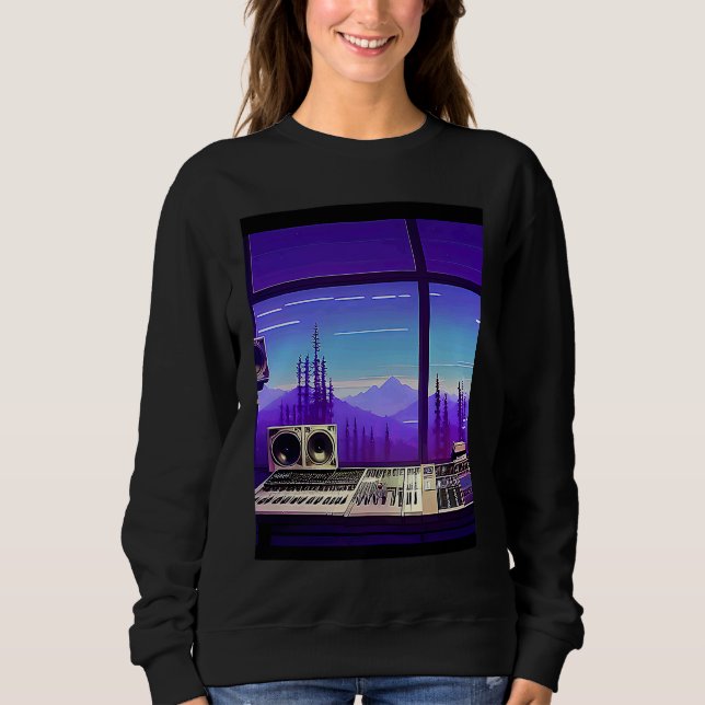 Lo fi hip hop chillhop chill beats studio aestheti sweatshirt (Front)