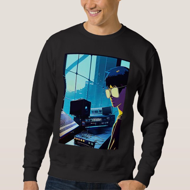 Lo fi hip hop chillhop chill beats studio aestheti sweatshirt (Front)