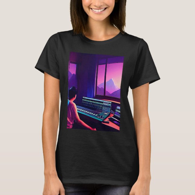 Lo fi hip hop chillhop chill beats studio aestheti T-Shirt (Front)