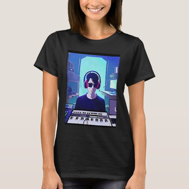 Lo fi hip hop chillhop chill beats studio aestheti T-Shirt (Front)