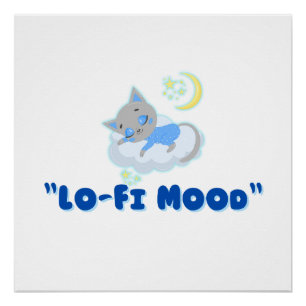 Lo-Fi Mood Cat Aesthetic Poster
