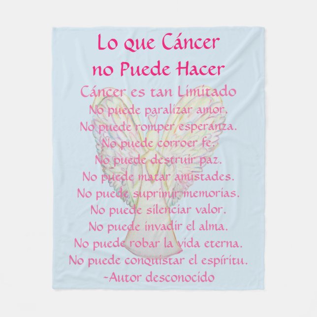 Lo que Cáncer no Puede Hacer Angel Chemo Blanket (Front)