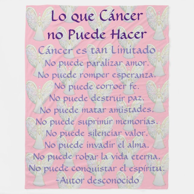 Lo que Cáncer no Puede Hacer Angel Chemo Blanket (Front)