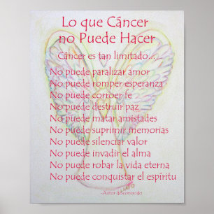 Lo que Cancer no Puede Hacer Poem Poster Print