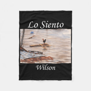 Lo Siento Wilson Rooster Chicken Meme Spanish Funn Fleece Blanket