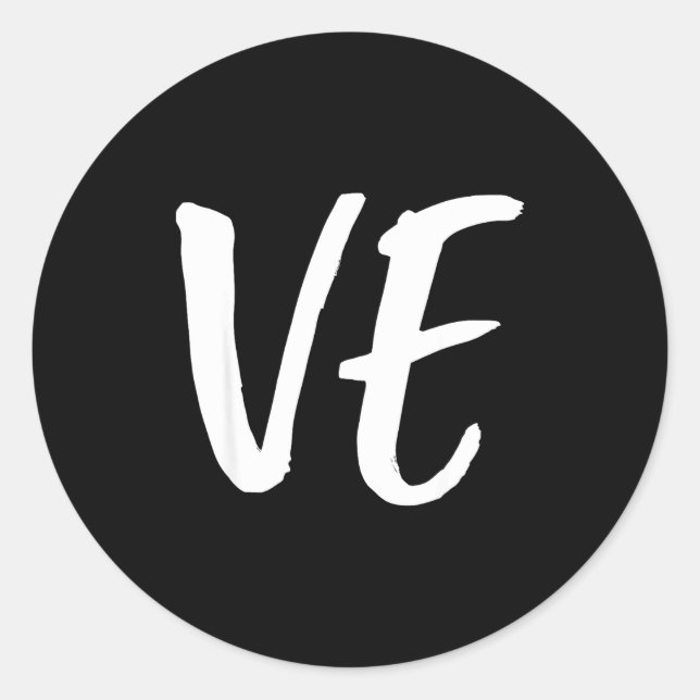 Lo Ve Love Matching Couple Husband Wife Valentine' Classic Round Sticker (Front)