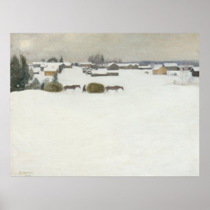 Load of Hay   Pekka Halonen Winter Landscape Poster