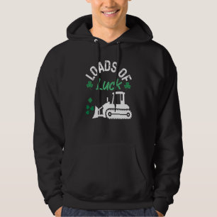 Load Of Luck Bulldozer Shamrock St Patricks Day Ki Hoodie