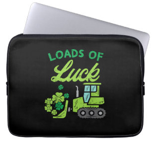 Load Of Luck Bulldozer Shamrock St Patricks Day Ki Laptop Sleeve