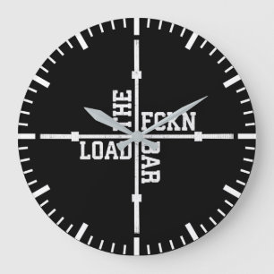 Load The Fckn Bar - Gym Motivational Large Clock