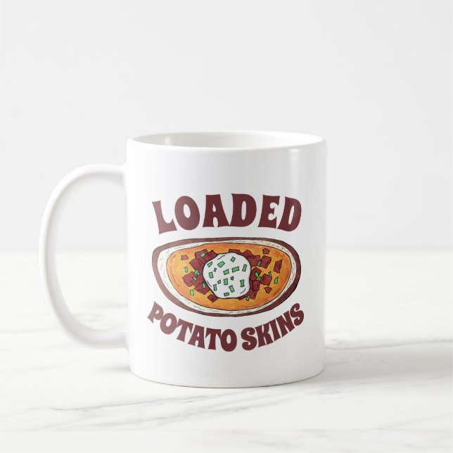 Loaded Potato Skins Snack Food Appetizer Bacon Coffee Mug (Left)