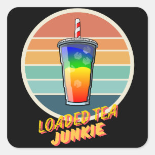 Loaded Tea Junkie Square Sticker