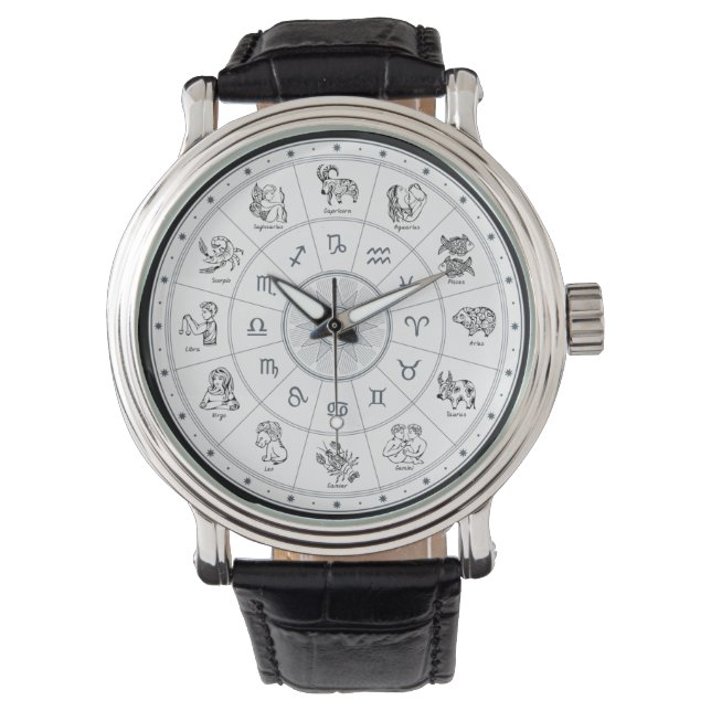 Loaded Zodiac Cartoon Drawing Watch (Front)