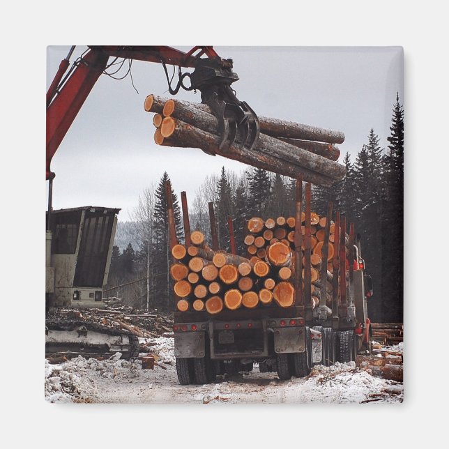 Loading a Logging Truck Magnet (Front)