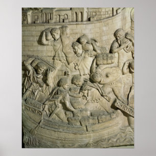 Loading a ship, detail from cast of Trajan's Poster