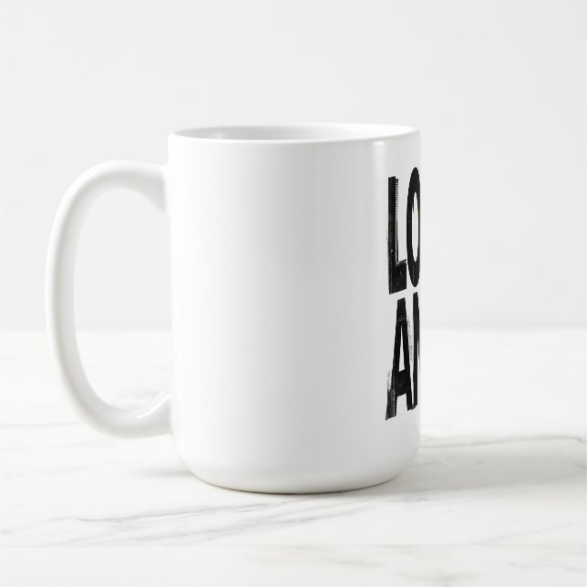LOADING ANXIETY | Glitch Brutalist Typography Desi Coffee Mug (Left)