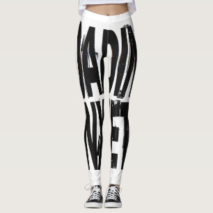 LOADING ANXIETY   Glitch Brutalist Typography Desi Leggings
